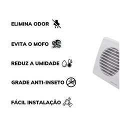Exaustor para Banheiro Micro Ventilador Ventisol 100m 127v/220v Cor Branco - 4