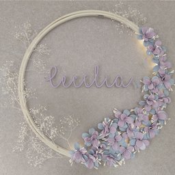 Porta Maternidade Floral Iluminada - Lírios Lilás - 1