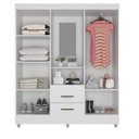Ver imagem 2 de Guarda Roupa Casal Capela com Espelho 4 Portas e 2 Gavetas e Pés Lite