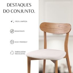Conjunto Sala de Jantar Mesa 160x80cm Tampo MDF Laqueado com Vidro Laqueado 6 Cadeiras Ceci Yescasa - 10 Conjunto Sala de Jantar Mesa 160x80cm Tampo MDF Laqueado com Vidro Laqueado 6 Cadeiras Ceci Yescasa - 10