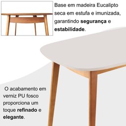 Conjunto Sala de Jantar Mesa 160x80cm Tampo MDF Laqueado com Vidro Laqueado 6 Cadeiras Ceci Yescasa - 9 Conjunto Sala de Jantar Mesa 160x80cm Tampo MDF Laqueado com Vidro Laqueado 6 Cadeiras Ceci Yescasa - 9