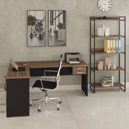 Mesa de Escritório em L 1,80x1,60M com 2 Gavetas Work30  - 7