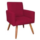 Ver imagem 2 de Kit Poltrona e Namoradeira Nina Veludo Vermelho Pés Palito Castanho - Pallazio
