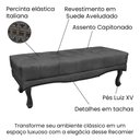 Ver imagem 3 de Puff Recamier Retrô Luis Xv Captonê para Quarto Vicenza 140cm Suede Cinza S04 - D'Rossi