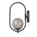 Ver imagem 3 de Kit 2 Arandela Parede Online Preto Globo de Vidro Fume
