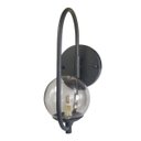 Ver imagem 5 de Kit 2 Arandela Parede Online Preto Globo de Vidro Fume