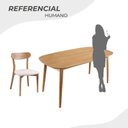 Ver imagem 5 de Conjunto Sala de Jantar Mesa 160x80cm Tampo em MDF Laminado 6 Cadeiras Ceci Yescasa Marrom/Off White