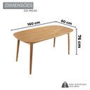 Ver imagem 3 de Conjunto Sala de Jantar Mesa 160x80cm Tampo em MDF Laminado 6 Cadeiras Ceci Yescasa Marrom/Off White