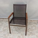 Ver imagem 2 de Cadeira Búzios - Alumínio Marrom com Tela Sling Marrom com Aplicação Em Madeira MÓVEIS E LAZER