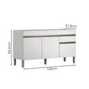 Ver imagem 3 de Balcao para Pia 3 Portas 1 Gaveta 150 Cm Line Supremo Ktp