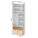 Ver imagem 3 de Guarda-roupa Modulado com Led, 2 Portas e 2 Caixas Organizadoras Wave Casatema MadeiraOriginals