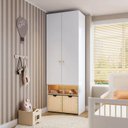 Ver imagem 1 de Guarda-Roupa Planejado com LED, 2 Portas e 2 Caixas Organizadoras Wave Casatema MadeiraOriginals Branco/Marrom