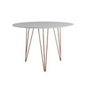 Ver imagem 1 de Mesa de Jantar Redonda 90cm Clips 3 Pés Base Cobre