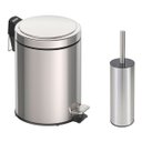 Ver imagem 1 de Kit Lixeira Inox Pedal 5 Litros Tramontina e Escova Sanitária