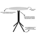 Ver imagem 3 de Mesa Bistrô Baixo Preto com Tampo Redondo Branco