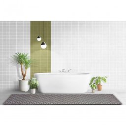 Tapete Passadeira Emborrachada Pvc Antiderrapante 0,65x3,00m Losango Grafite - 3
