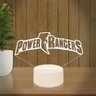 Luminária Led 3d | Powers Rangers | Abajur - Base Branca - 2