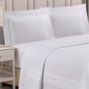 Ver imagem 4 de Cobre Leito Casal Encanto Bordado Inglês Percal 3pç 100% Poliéster - Branco