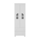 Ver imagem 3 de Guarda-roupa Infantil 62cm 2 Portas com Vidro e 2 Gavetas Nina Multimóveis Mp4502 Branco