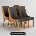 Ver imagem 2 de Kit 4 Cadeiras Maciça de Jantar Estofada Bella- Arbo Design - Linho Chumbo