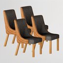 Ver imagem 1 de Kit 4 Cadeiras Maciça de Jantar Estofada Bella- Arbo Design - Linho Chumbo