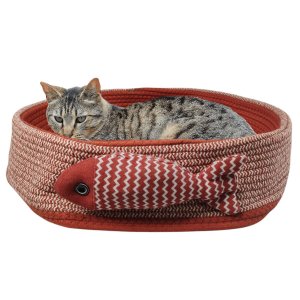Cama Arranhador Gato Ninho Cestinho Rasqueavel Peixinho Divertido Confortavel Animais Pet Cao Estima