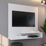 Estante Painel Parede Tv 32 Polegadas Smart New Prateleiras Sala Quarto Pequeno Moderno Branco - 2