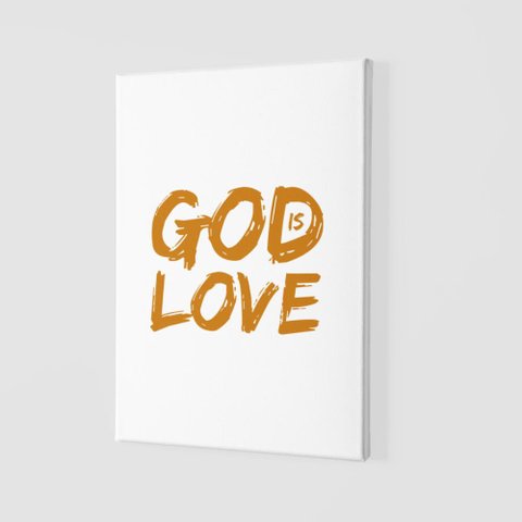 Quadro Placa Decorativa - Frase God Is Love (deus É Amor)