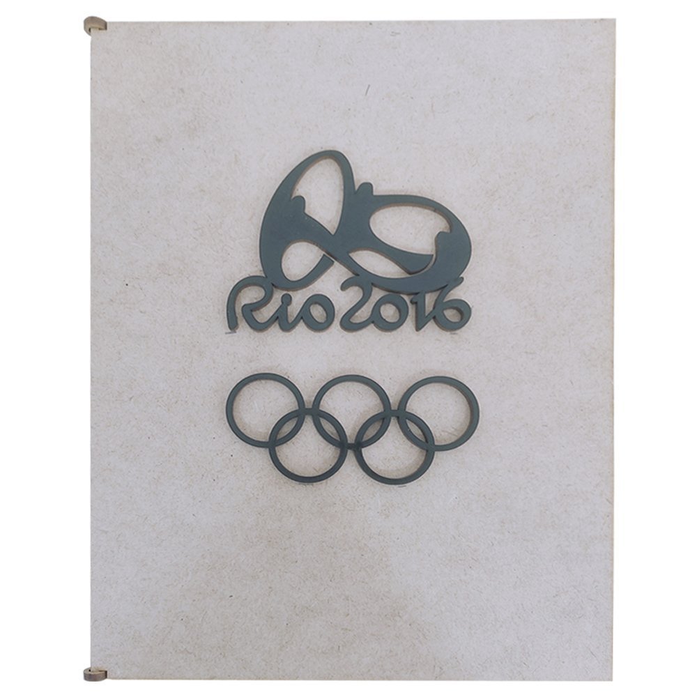Caixa Quadro Porta Moedas das Olimpiadas em Madeira MDF Colecao 17 Moedas Jogos Olimpicos - Decori B - 2