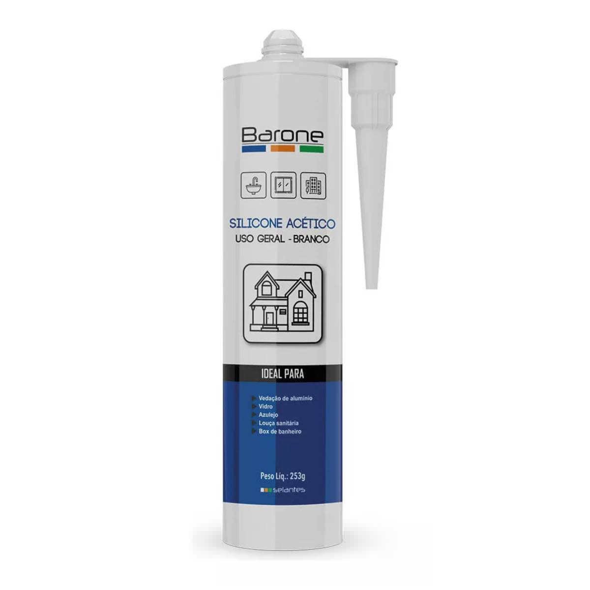 1 Silicone Acético Vedação Box Pia Banheiro Construção 253g ...