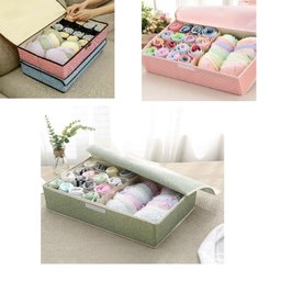 ORGANIZADOR DE GAVETA MULTIUSO CUECA SUTIA CALCINHA CAMISETA COM TAMPA 17 DIVISORIAS EMPILHAVEL - 1