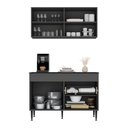 Ver imagem 5 de Armário Cozinha Modulada Compacta com Balcão para Pia 120cm Milano Multimóveis MP2474 Grafite