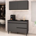 Ver imagem 1 de Armário Cozinha Modulada Compacta com Balcão para Pia 120cm Milano Multimóveis MP2474 Grafite