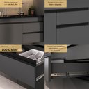 Ver imagem 3 de Armário Cozinha Modulada Compacta com Balcão para Pia 120cm Milano Multimóveis MP2474 Grafite