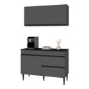 Ver imagem 2 de Armário Cozinha Modulada Compacta com Balcão para Pia 120cm Milano Multimóveis MP2474 Grafite