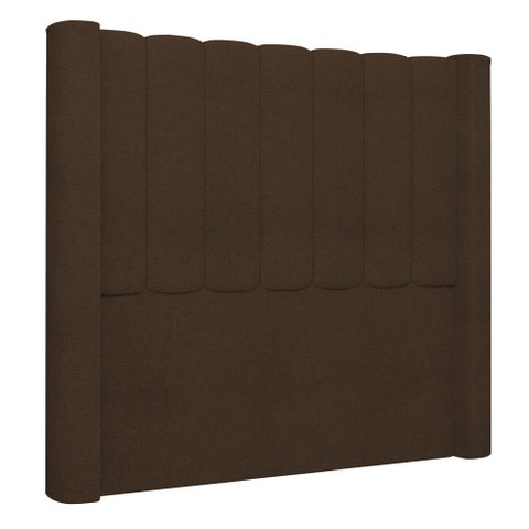 Cabeceira Casal Queen Cama Box 160cm Claire I02 Bouclê Marrom - Mpozenato