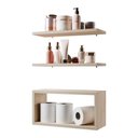 Ver imagem 1 de Kit Prateleira Nicho Bruges para Banheiro Carvalho 40 X 12cm