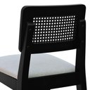 Ver imagem 3 de Banqueta Gabi Madeira Maciça Encosto C- Telinha C- 68cm Altura - Preto Assento Estofado Linho Bege