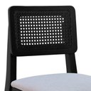 Ver imagem 2 de Banqueta Gabi Madeira Maciça Encosto C- Telinha C- 68cm Altura - Preto Assento Estofado Linho Bege