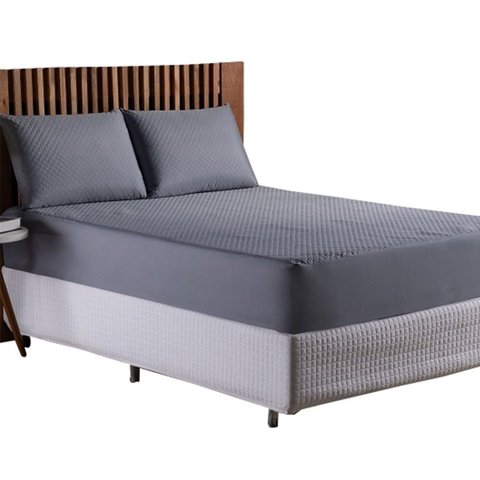 Protetor de Colção Queen Capa Impermeável 6 Cores Matelado Ultrassonico:cinza