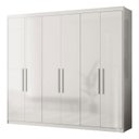Ver imagem 1 de Guarda Roupa Casal Venice 62780 Branco Brilho - Demóbile