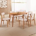 Ver imagem 1 de Conjunto Sala de Jantar Mesa 160x80cm Tampo em Mdf Laminado 6 Cadeiras Ceci Yescasa