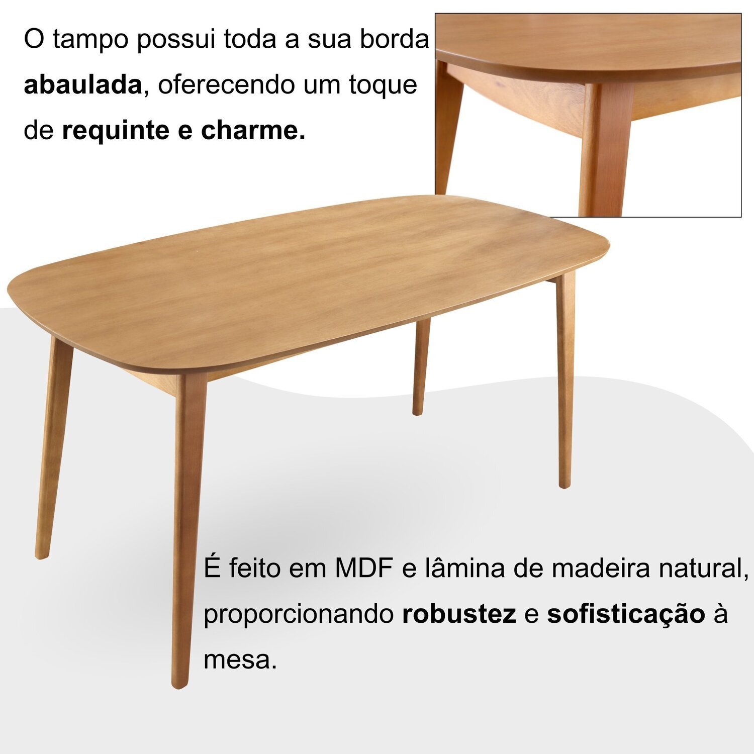 Conjunto Sala de Jantar Mesa 160x80cm Tampo em Mdf Laminado 6 Cadeiras Ceci Yescasa - 8