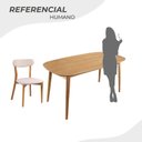 Ver imagem 5 de Conjunto Sala de Jantar Mesa 160x80cm Tampo em MDF Laminado 6 Cadeiras Ceci Yescasa Marrom/Off White