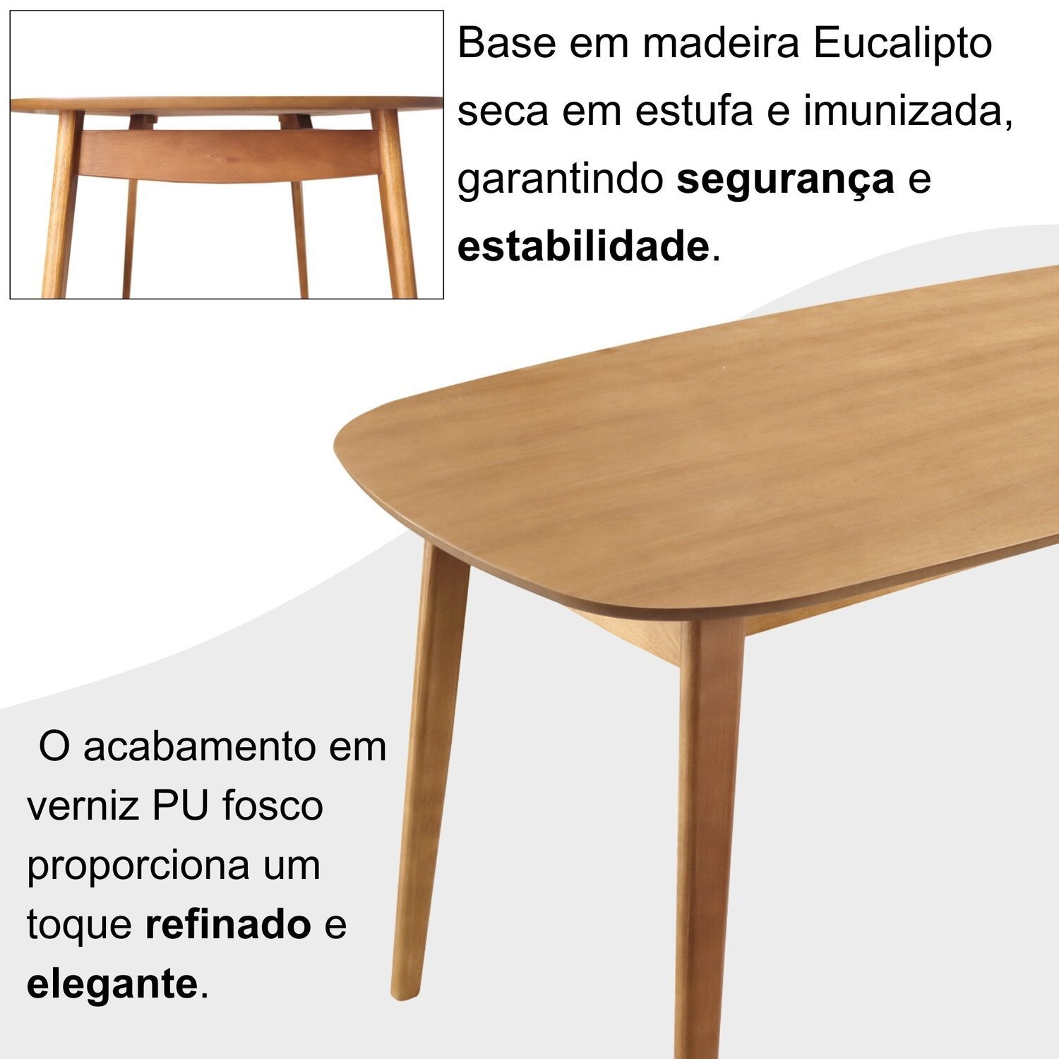 Conjunto Sala de Jantar Mesa 160x80cm Tampo em Mdf Laminado 6 Cadeiras Ceci Yescasa - 9