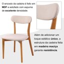 Ver imagem 7 de Conjunto Sala de Jantar Mesa 160x80cm Tampo em MDF Laminado 6 Cadeiras Ceci Yescasa Marrom/Off White