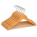 Ver imagem 1 de Kit 6 Cabides de Madeira com Recortes para Alças 45cm