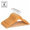 Ver imagem 2 de Kit 6 Cabides de Madeira com Recortes para Alças 45cm