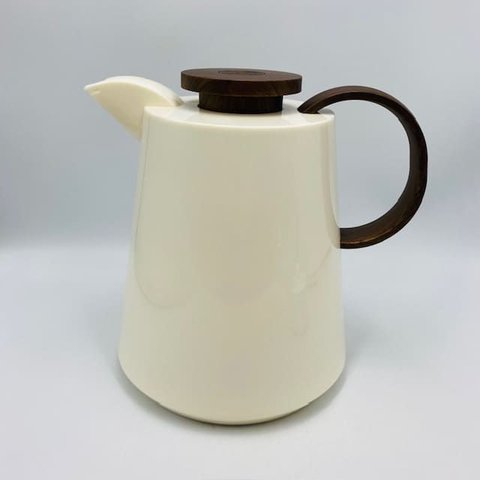 Garrafa Térmica Supreme em Polipropileno com Ampola de Vidro Branca com Detalhes Amadeirados 1L