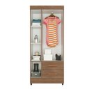 Ver imagem 4 de Guarda Roupa Solteiro 3 Portas 2 Gavetas com Pés Lite Marrom/Carvalho/Oak